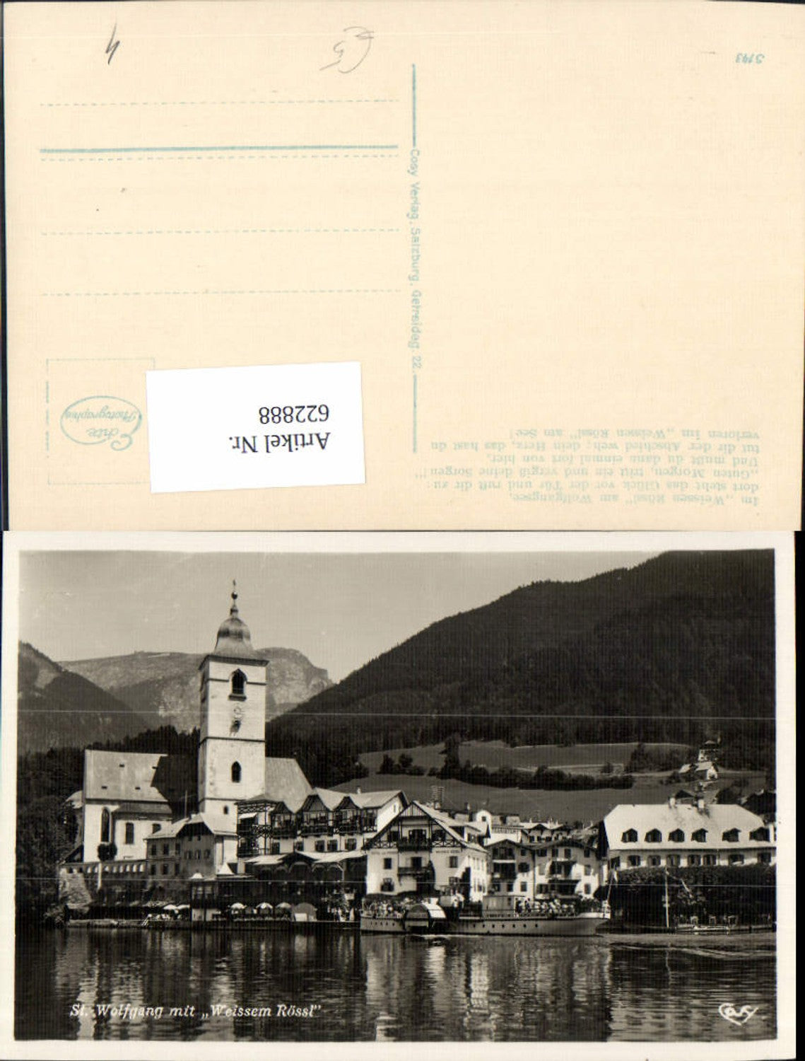 622888,Foto Ak St Wolfgang i. Salzkammergut m. Weißem Rössl Schiff Dampfer