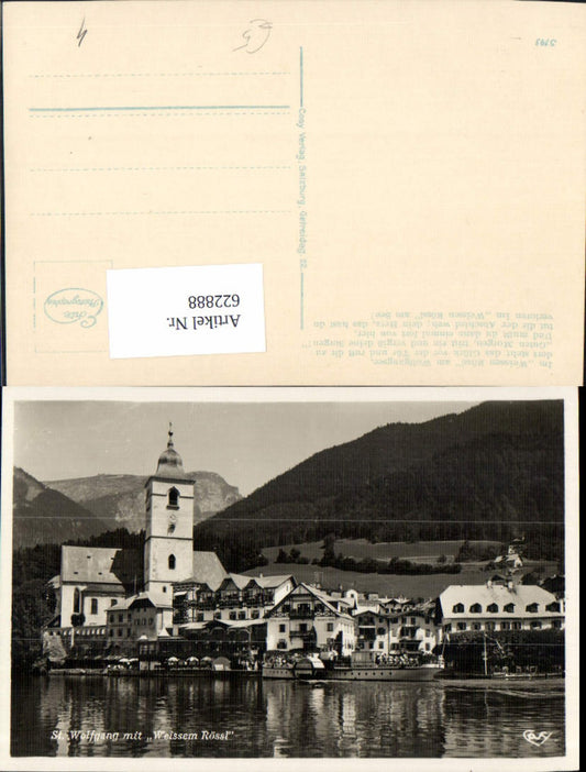 622888,Foto Ak St Wolfgang i. Salzkammergut m. Weißem Rössl Schiff Dampfer