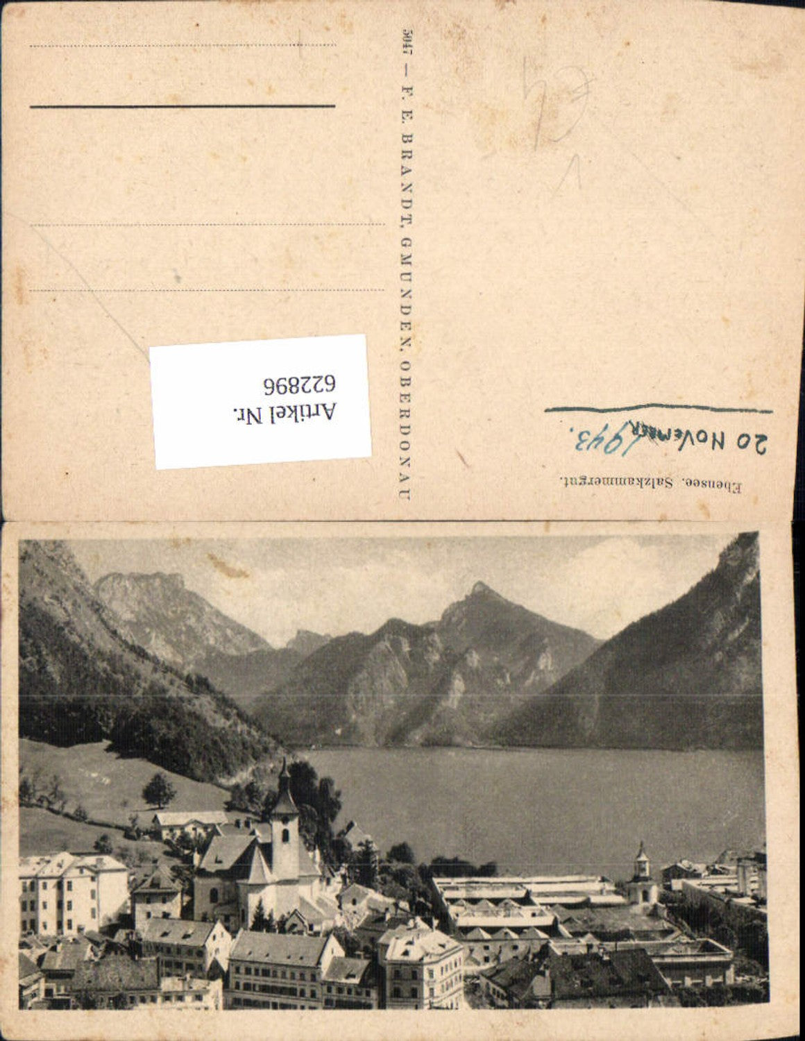 622896,Ebensee Salzkammergut pub F. E. Brandt 5047