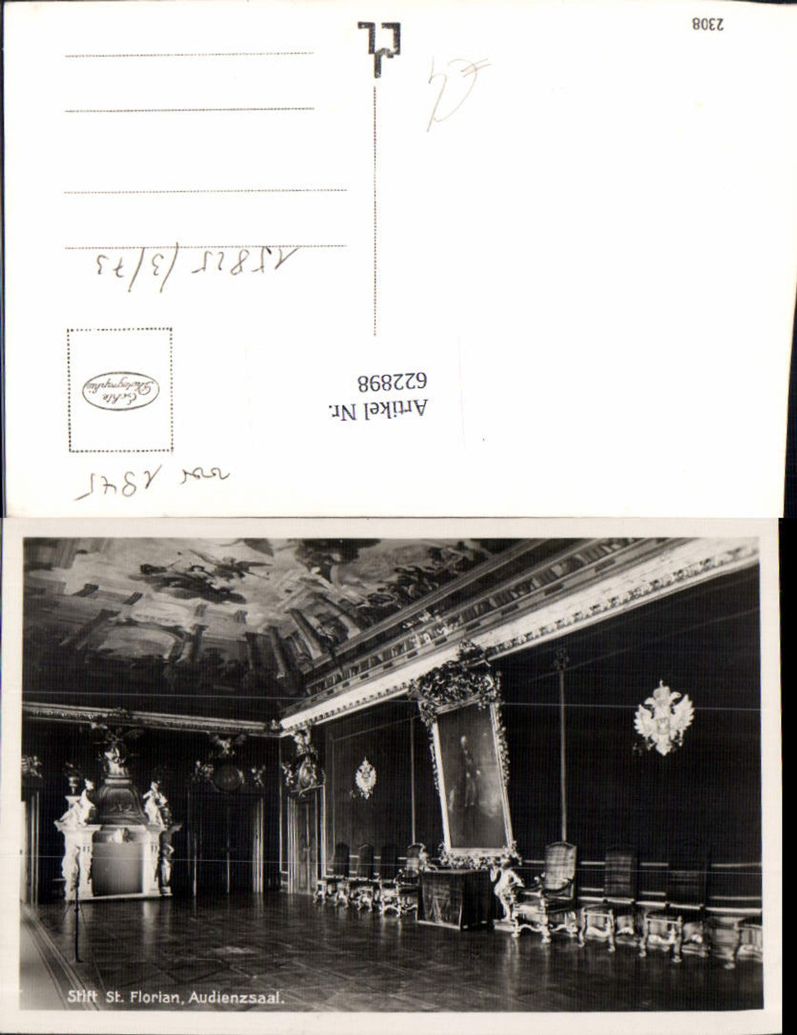622898, Photo Ak Stift St Florian Audience Hall