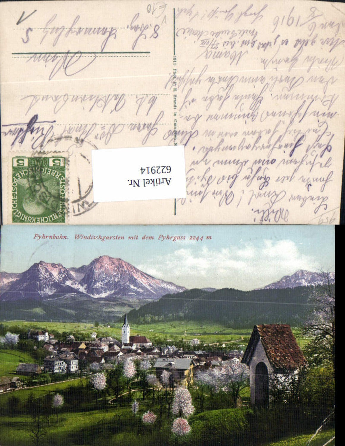 622914,Pyhrnbahn Windischgarsten m. d. Pyhrgas pub F. E. Brandt 1052