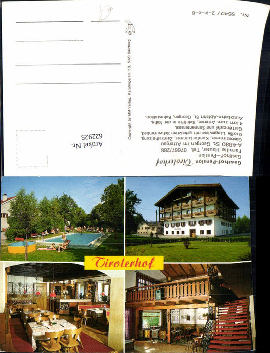 622925,Mehrbild Ak St Georgen i. Attergau Gasthof Pension Tirolerhof
