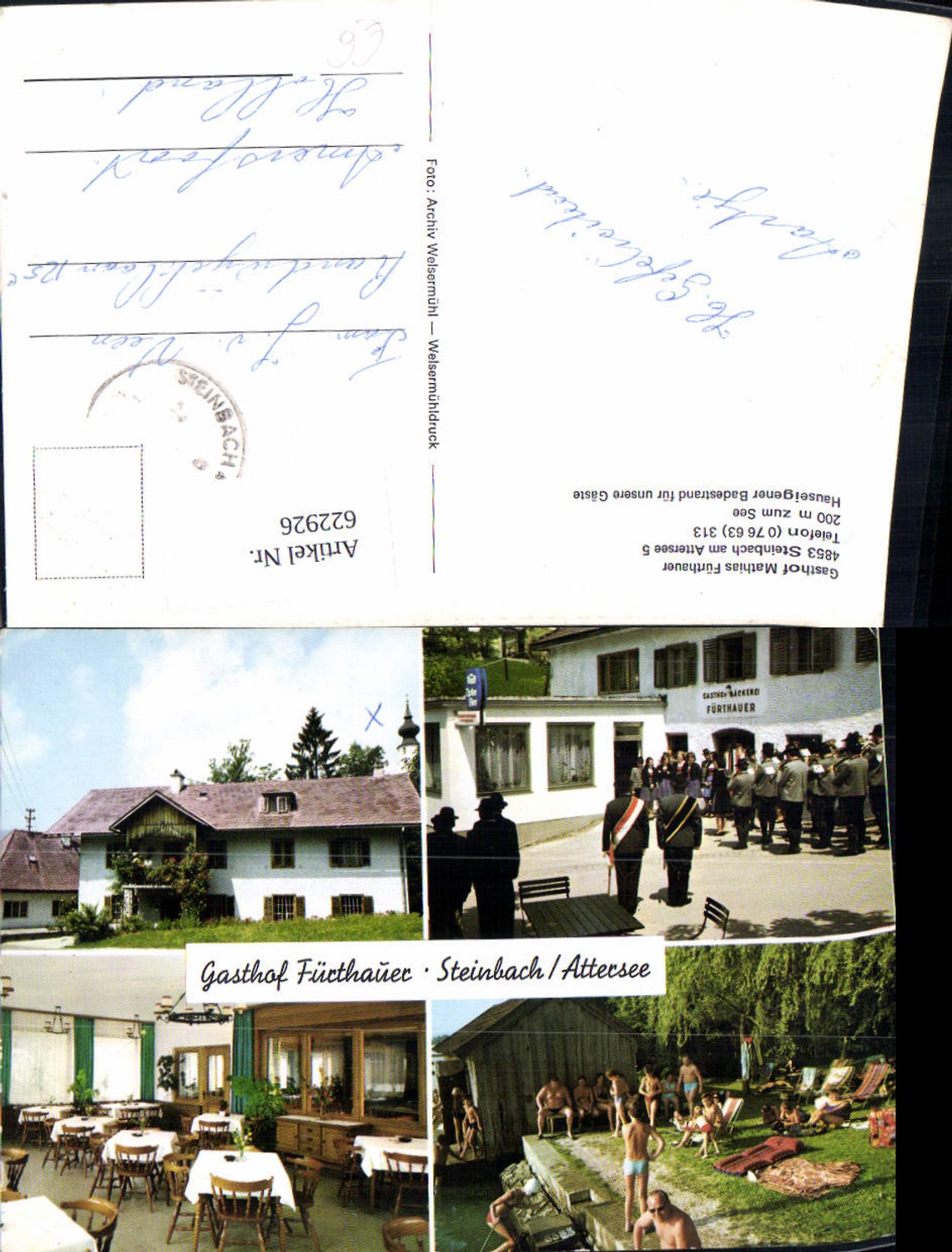 622926,Mehrbild Ak Steinbach a. Attersee Gasthof Fürthauer