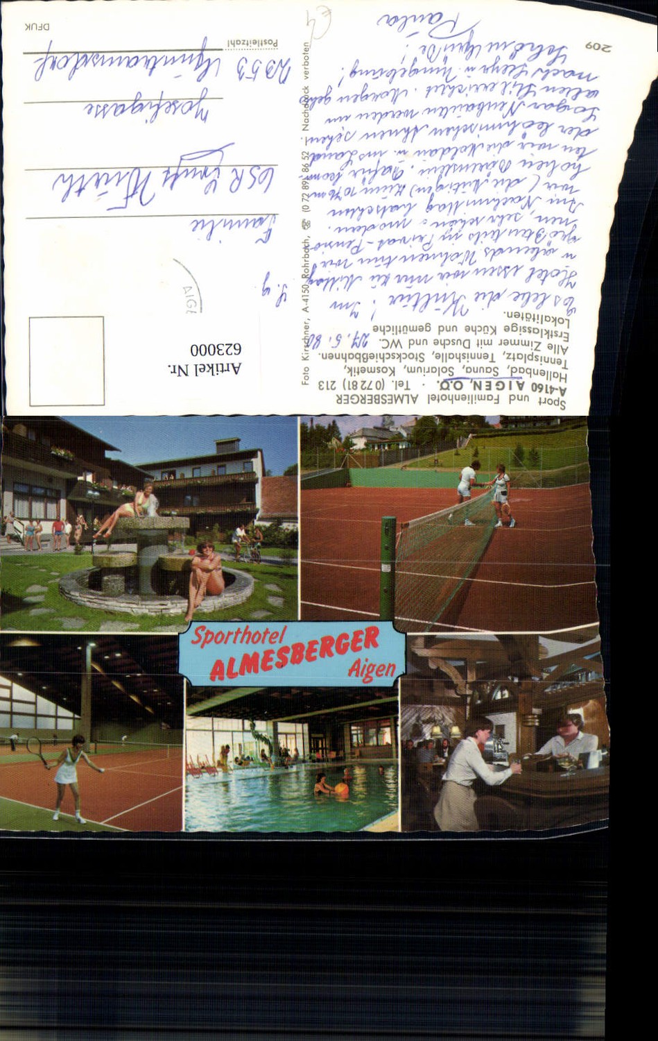 623000,Mehrbild Ak Aigen-Schlägl Sport u. Familiehotel Almesberger Tennis