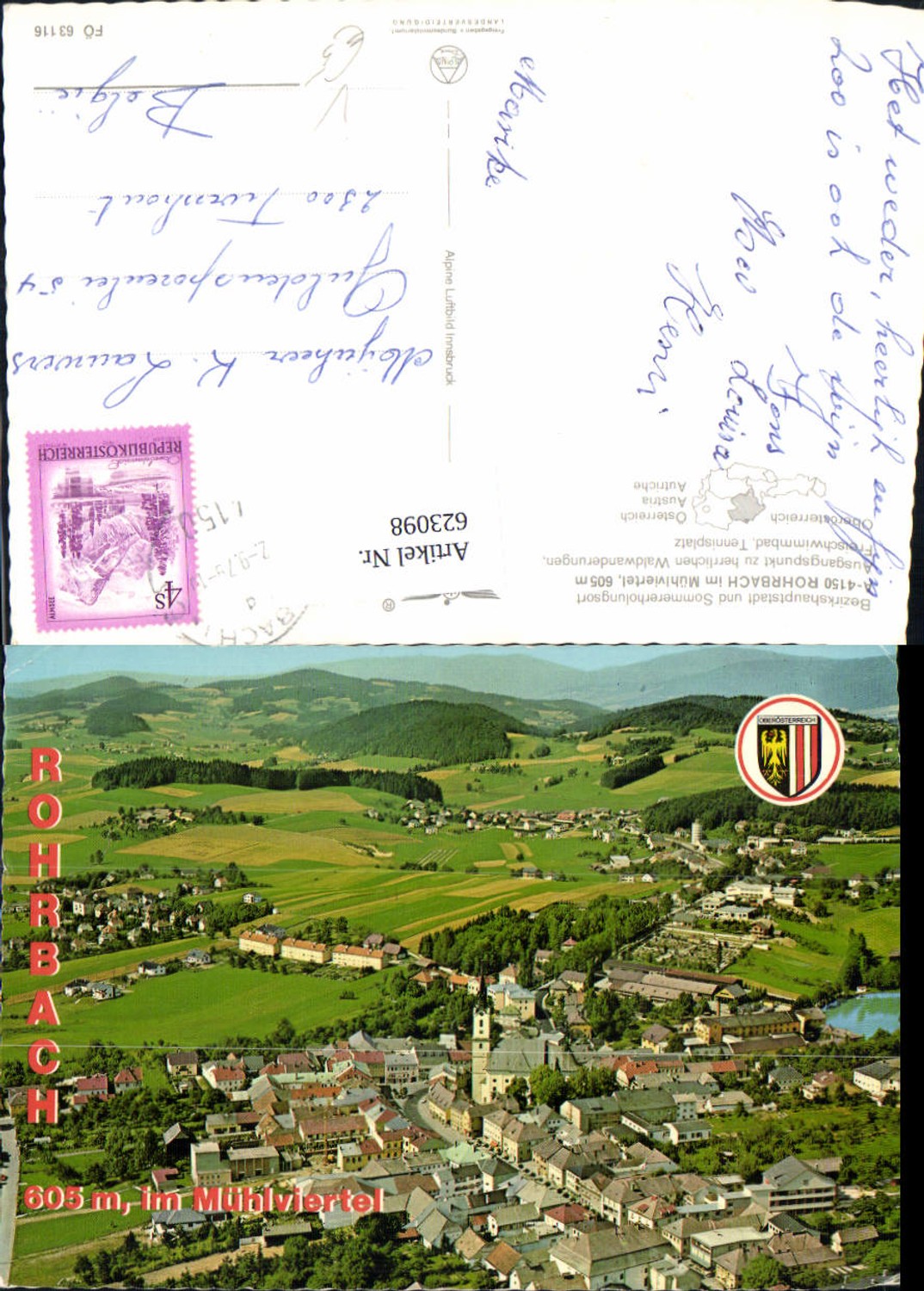 623098, Rohrbach Mühlviertel pub Alpine aerial photo FÖ 63116
