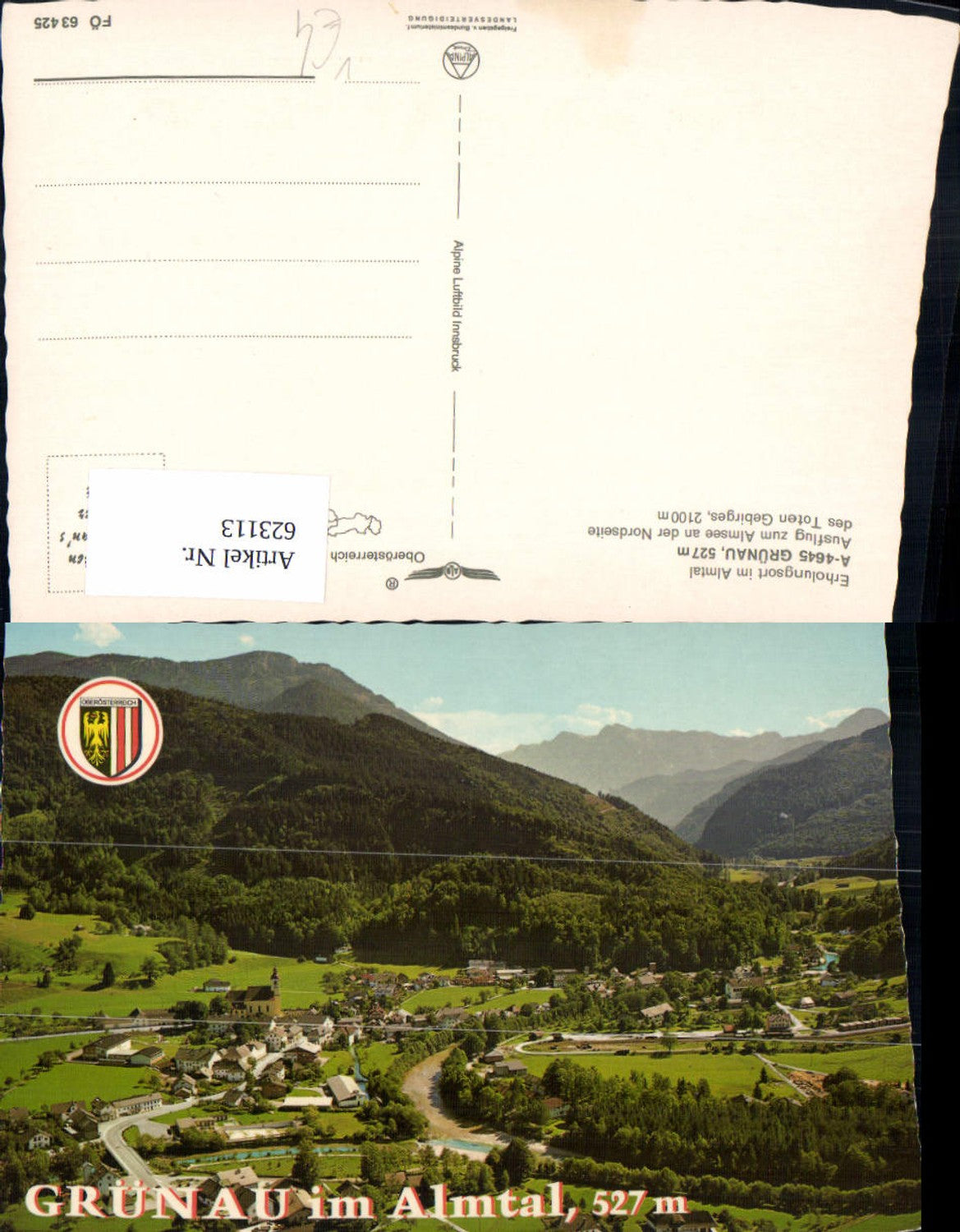 623113,Grünau Almtal pub Alpine Luftbild FÖ 63425