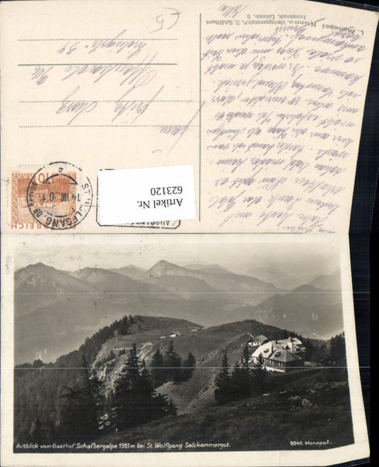 623120,Foto Ak Ausblick v. Gasthof Schafbergalpe b. St Wolfgang i. Salzkammergut