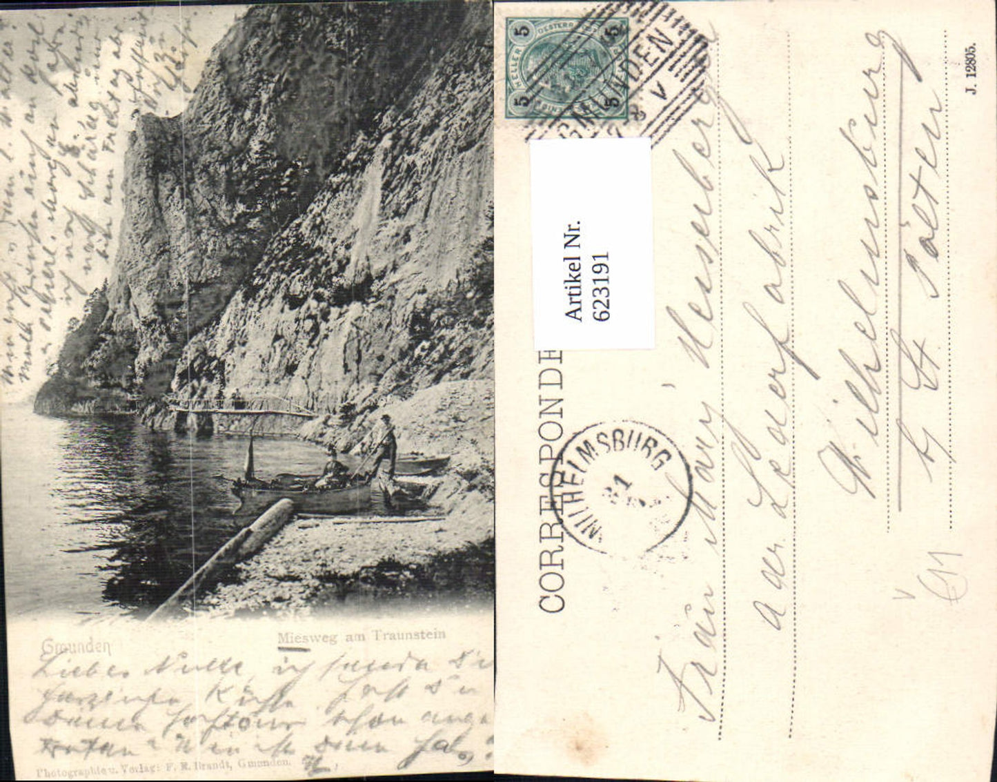 623191,Gmunden Miesweg a. Traunstein Boot pub F. E. Brandt