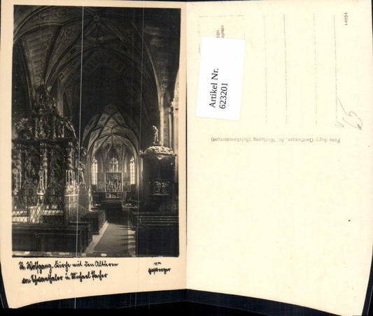 623201,Foto Ak St Wolfgang i. Salzkammergut Innenansicht Kirche pub Gastberger 11a