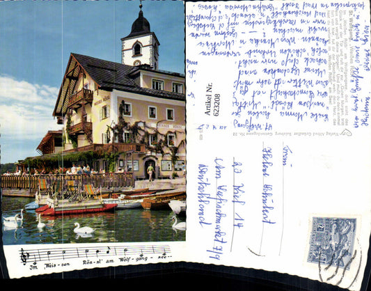 623208,St Wolfgang i. Salzkammergut Weißes Rössl Notenzeile Liedtext Schwan Schwäne