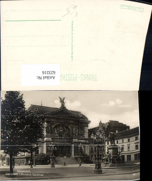 623216,Foto Ak Düsseldorf Kunsthalle u. Bismarck-Denkmal pub Trinks 5