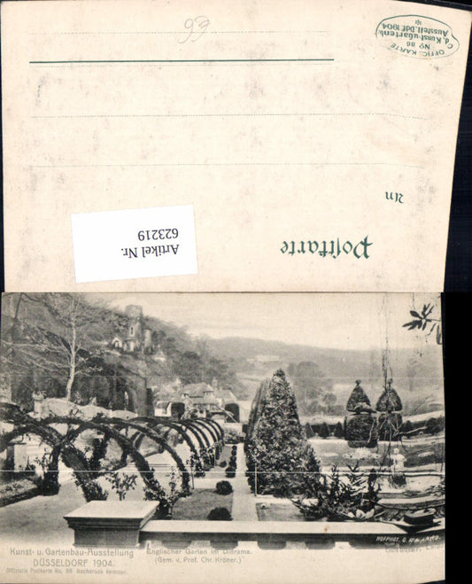623219,Düsseldorf 1904 Kunst- u. Gartenbau-Ausstellung Englischer Garten i. Diorama