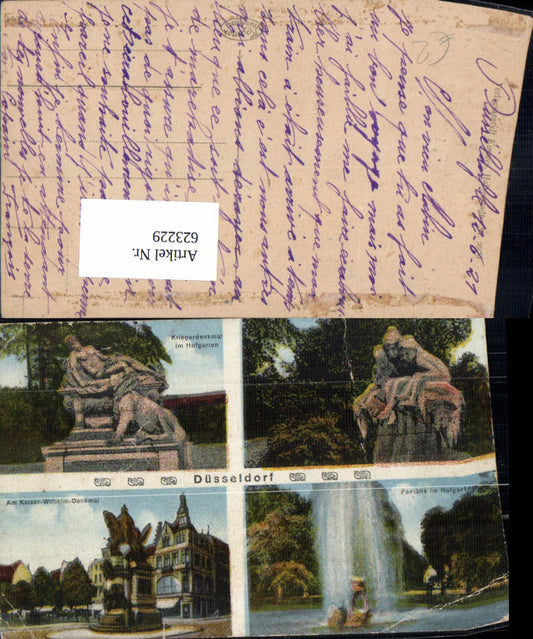623229,Mehrbild Ak Düsseldorf Kriegerdenkmal Hofgarten Kaiser-Wilhelm-Denkmal