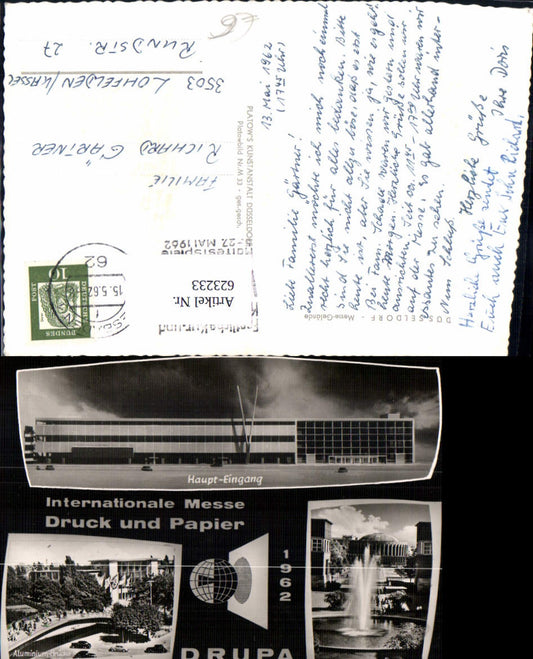 623233,Mehrbild Ak Düsseldorf Messe-Gelände Int. Messe Druck u. Papier Drupa 1962