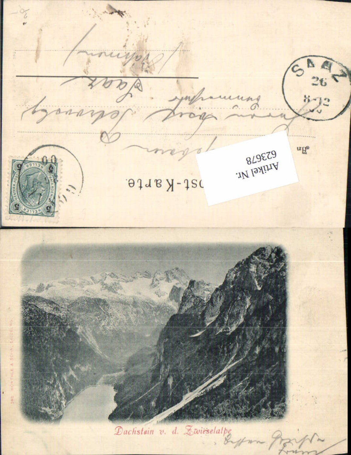 623678,Dachstein v.d. Zwieselalpe bei Gosau Hallstatt 1900