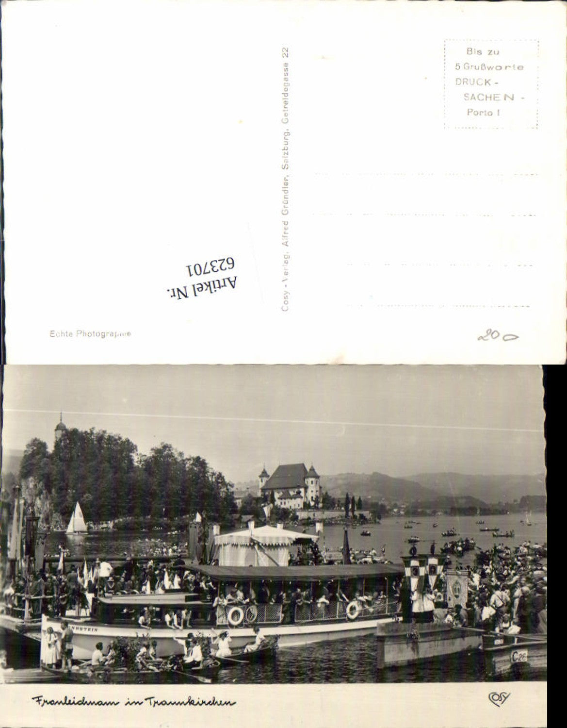 623701,Traunkirchen am Traunsee Fronleichnahm Prozession Boot Sonnstein pub Cosy