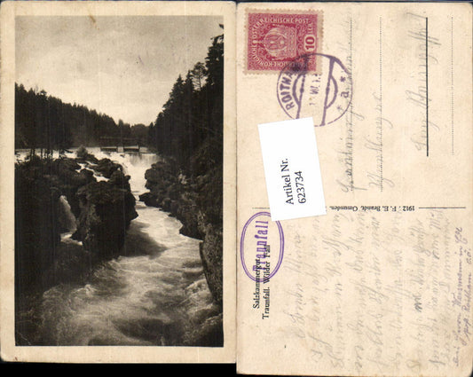 623734,Traunfall bei Roitham Gmunden Salzkammergut