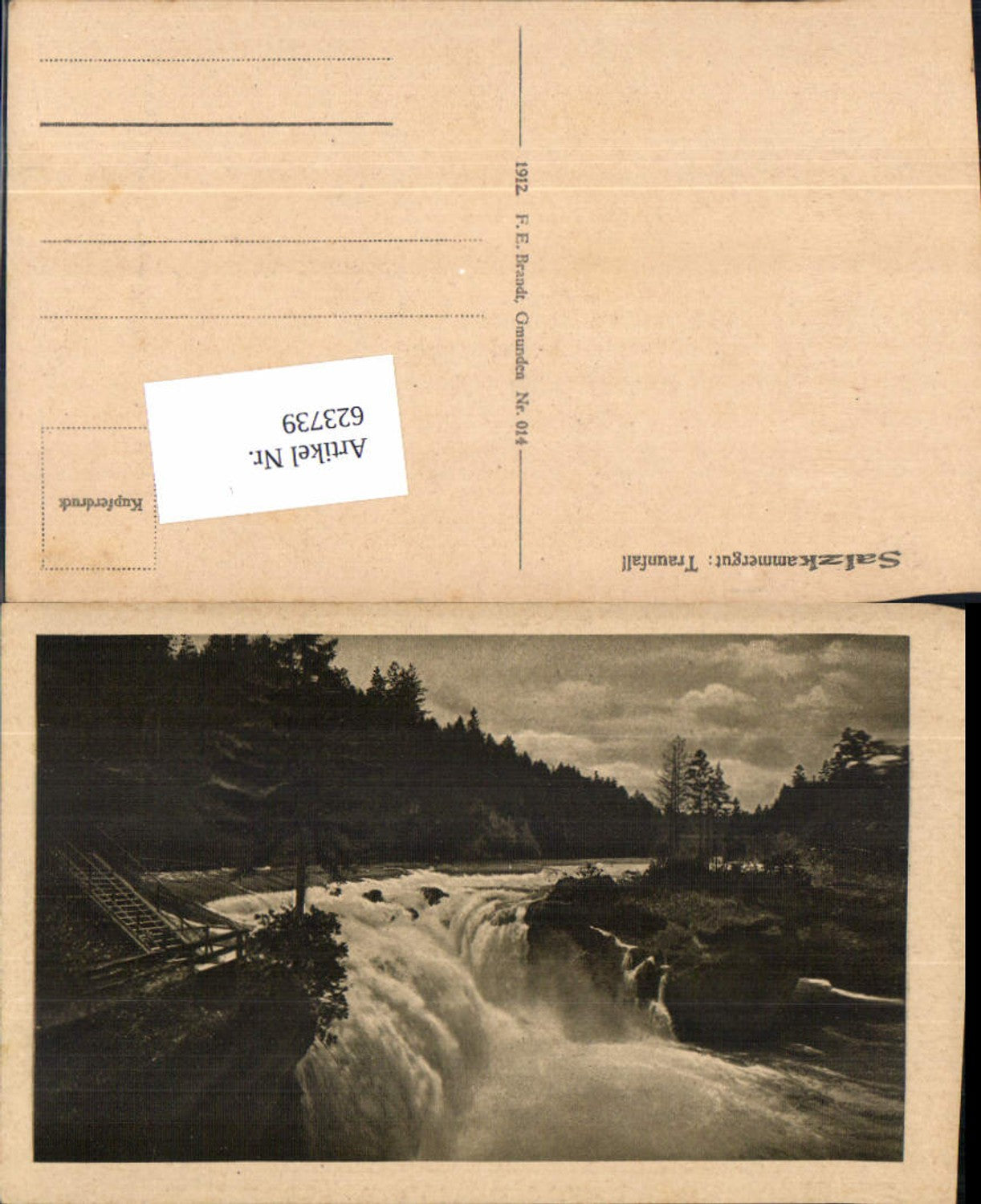 623739,Traunfall bei Roitham Gmunden Salzkammergut pub Brandt 014