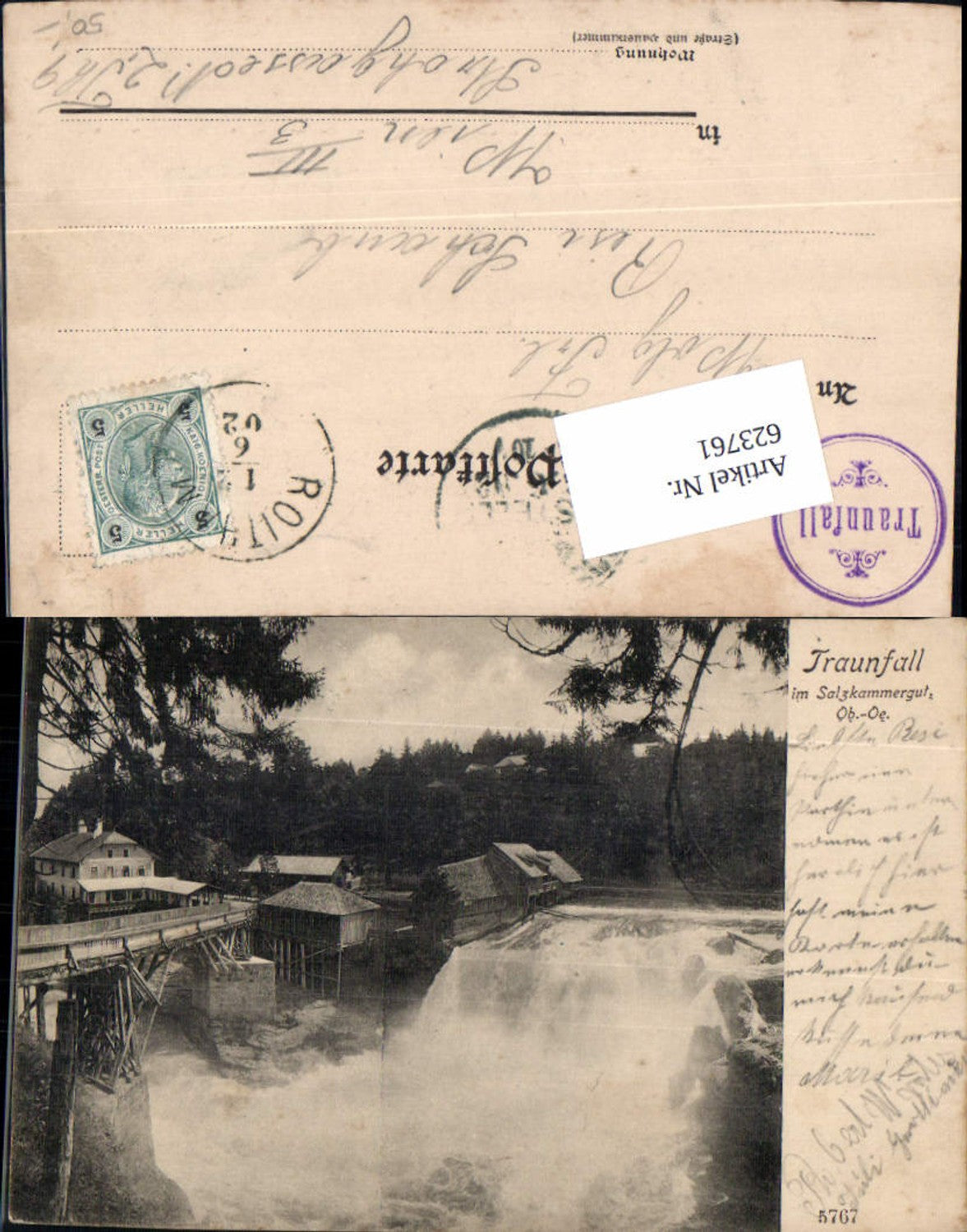 623761,Traunfall bei Roitham Gmunden Salzkammergut pub Ledermann 5767