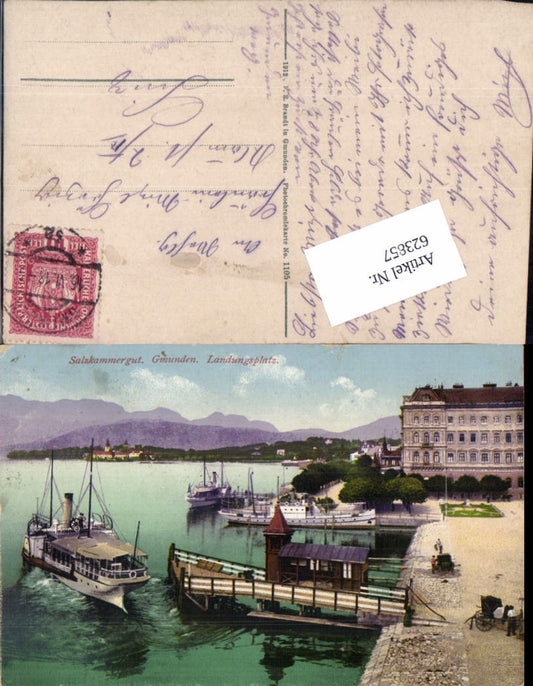 623857,Gmunden am Traunsee Landungsplatz Dampfer Hotel pub Brandt 1105