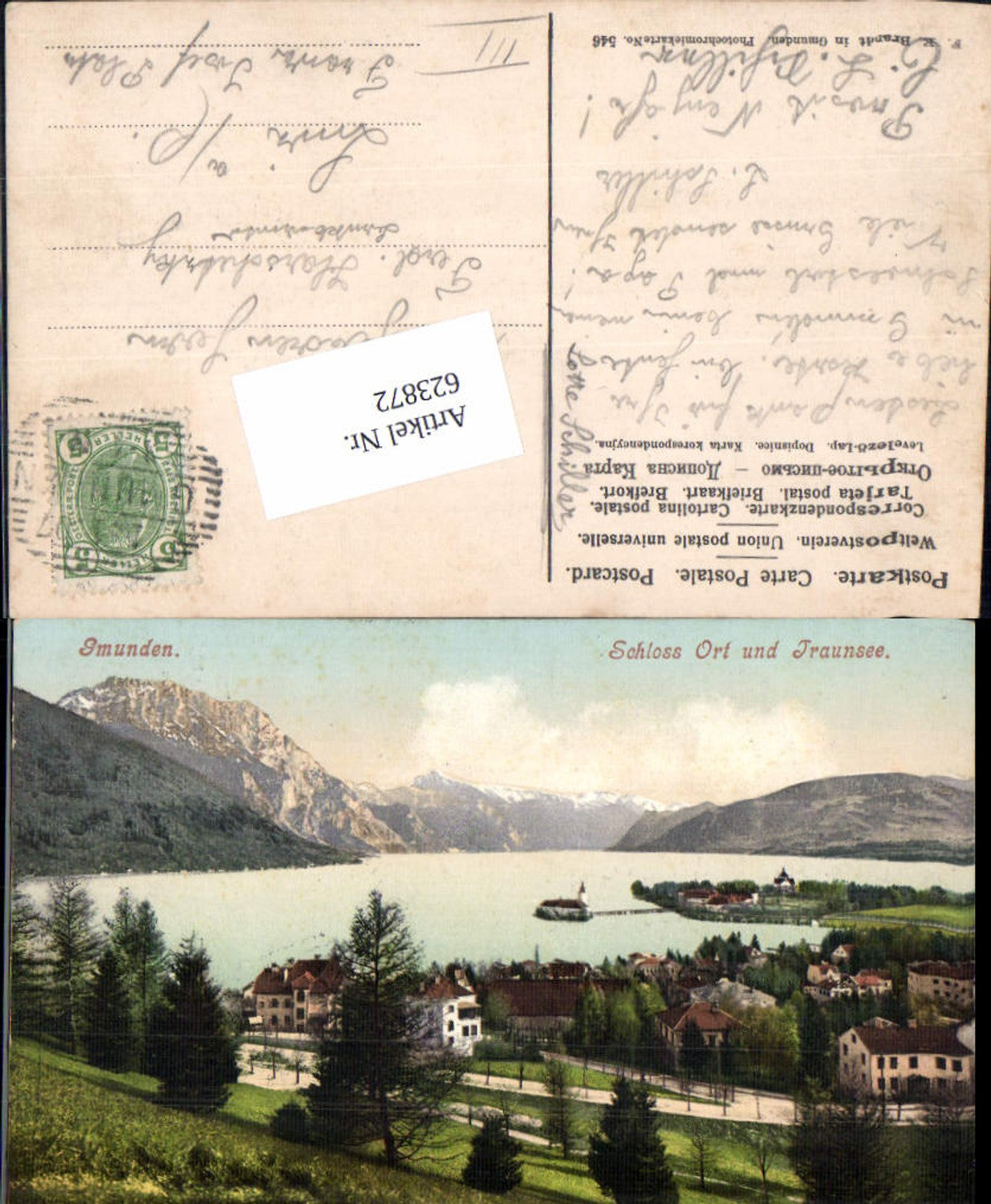 623872,Gmunden am Traunsee Schloss Ort Orth Traunsee pub Brandt 546