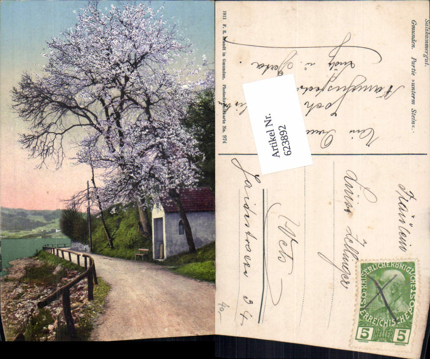 623892,Gmunden am Traunsee Partie unterm Stein pub Brandt 974