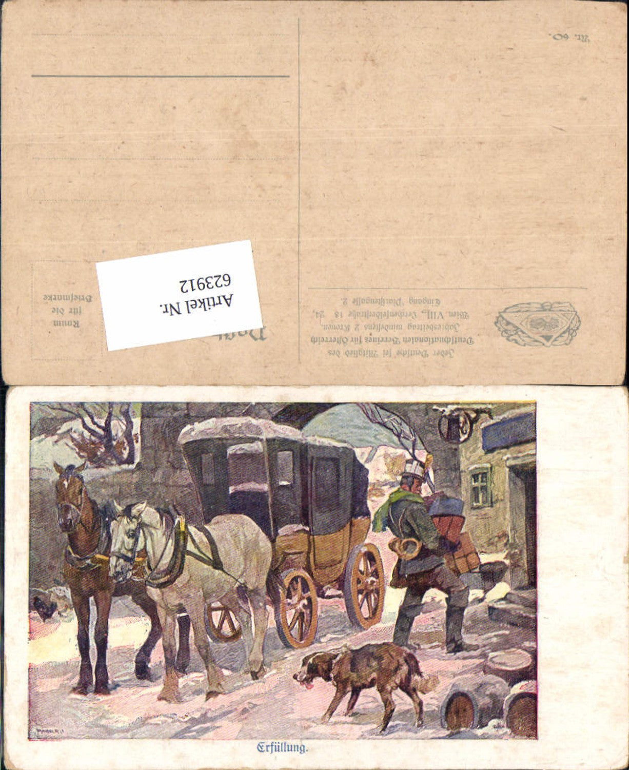 623912,Künstler AK Deutschnationalen Verein für Österreich 60 Post Postwesen Postkutsche
