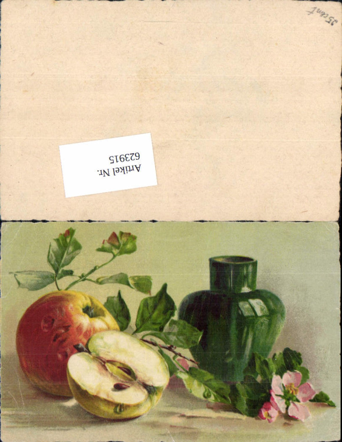 623915,Künstler AK Catharina Klein Obst Apfel Rose