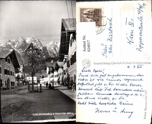 624617,Foto Ak Kuchl Marktstraße g. d. Hohen Göll