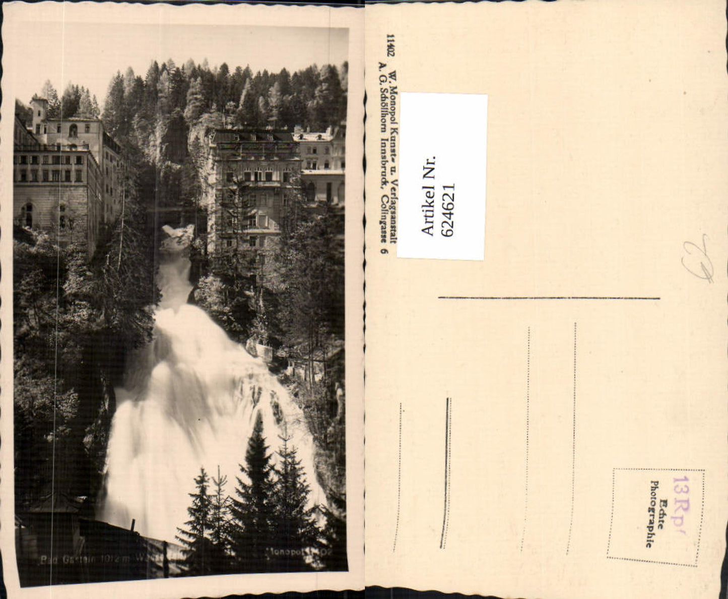 624621,Foto Ak Bad Gastein Wasserfall