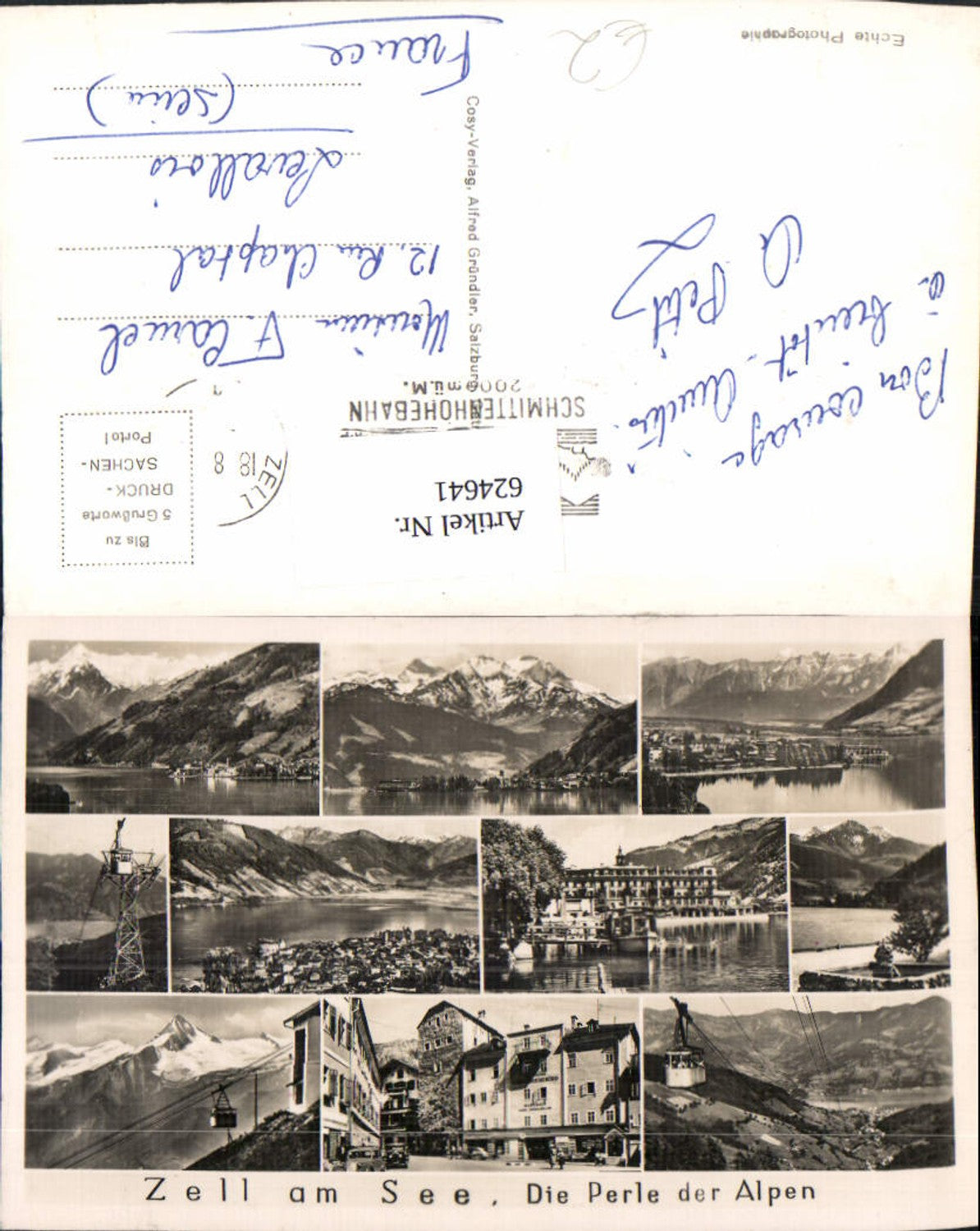 624641,Mehrbild Ak Zell a. See Ansicht m. Schiff Dampfer Seilbahn