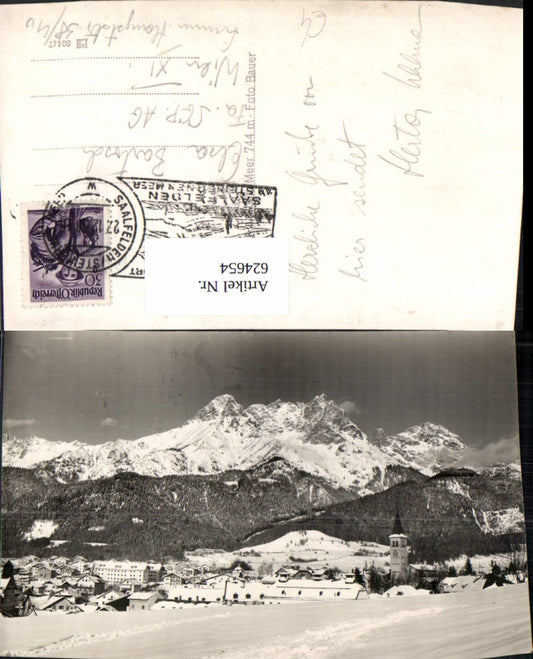 624654,Foto Ak Saalfelden a. Steinernen Meer Winteransicht