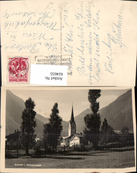624655,Foto Ak Krimml i. Oberpinzgau Ansicht Kirche