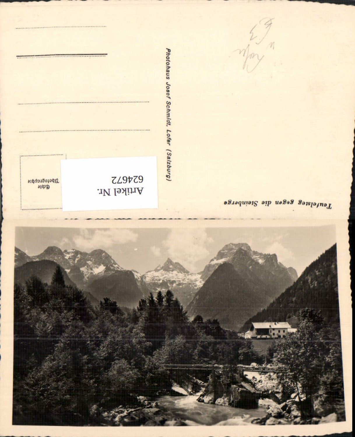 624672,Foto Ak Teufelsteg geg. d. Steinberge Lofer