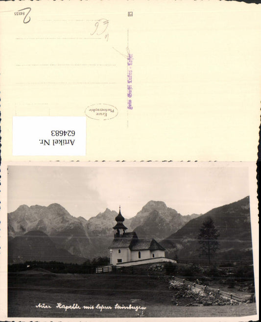624683,Foto Ak Mürz Kapelle m. Loferer Steinberge Auer Kircherl in Lofer