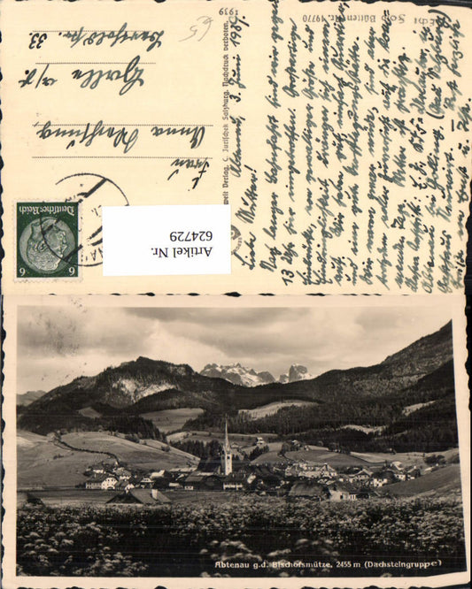 624729,Foto Ak Abtenau g. d. Bischofsmütze Dachsteingruppe