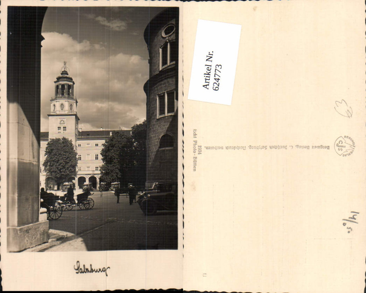 624773, Photo Ak Salzburg view with carriage automobile Residenzplatz