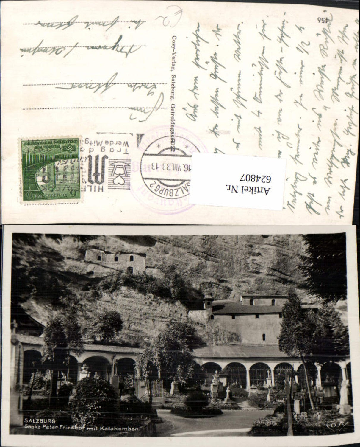 624807, Photo Ak Salzburg St. Peter Cemetery with catacombs