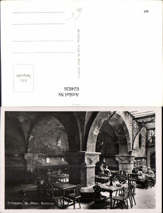 624826, Photo Ak Salzburg Stiftskeller St Peter Interior view
