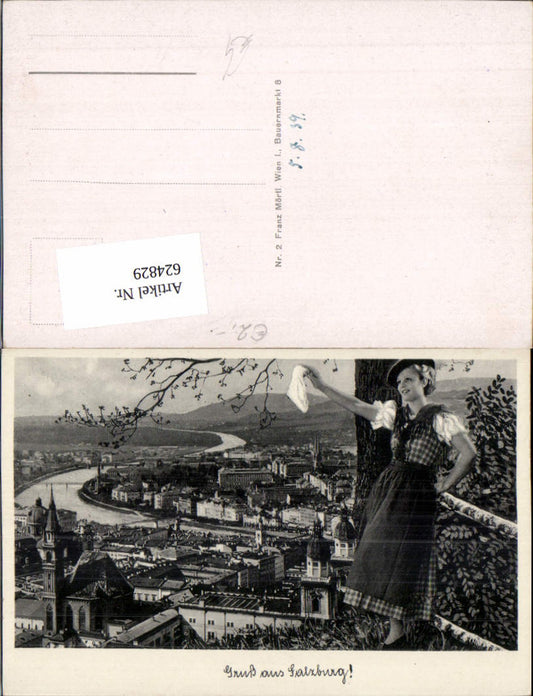 624829, photomontage Salzburg woman in traditional dress