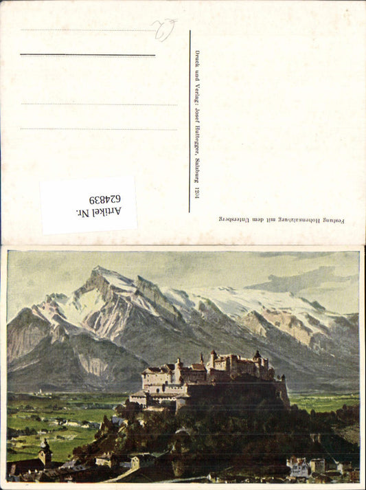 624839, Artist Ak Salzburg Hohensalzburg Fortress and Untersberg