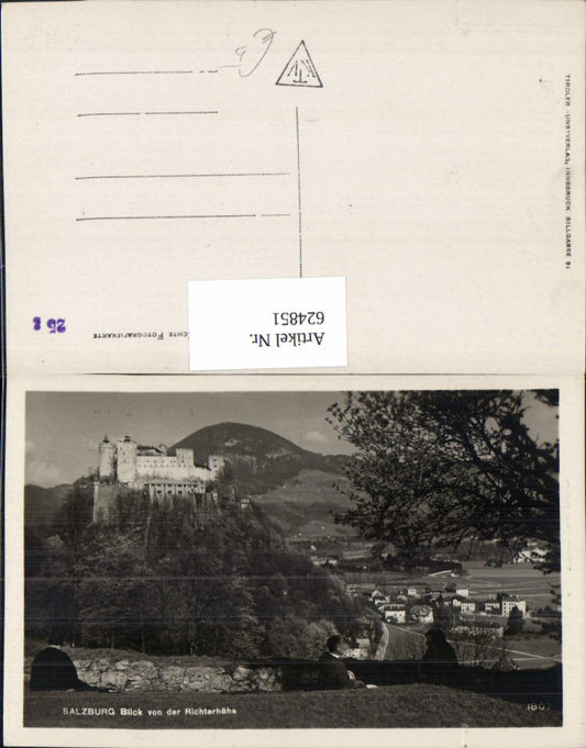 624851, Photo Ak Salzburg View from Richterhöhe with fortress