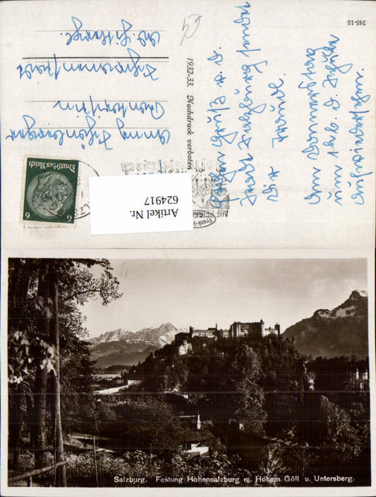 624917, Photo Ak Salzburg Hohensalzburg Fortress with Hoher Göll and Untersberg