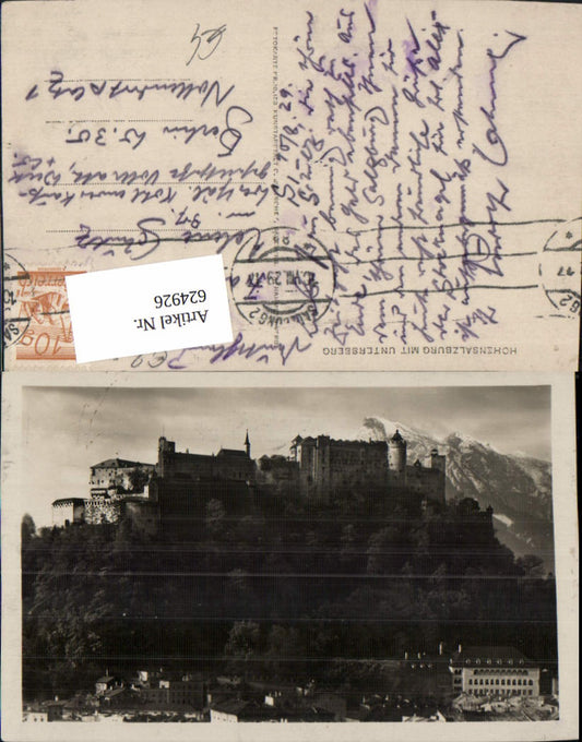 624926, Photo Ak Salzburg Hohensalzburg m. Untersberg