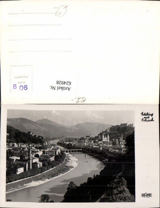 624928, Photo Ak Salzburg with Salzach Bridge