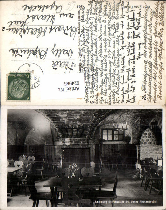 624965, Photo Ak Salzburg Stiftskeller St Peter Richardstübl