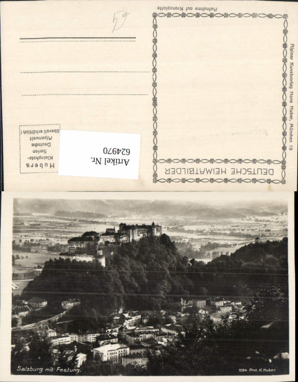 624970, Photo Ak Salzburg with Hohensalzburg Fortress