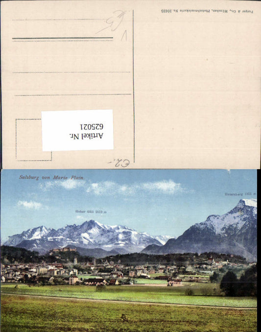625021, Salzburg v. Maria Plain m. Hoher Göll u. Untersberg pub Purger Co 10425