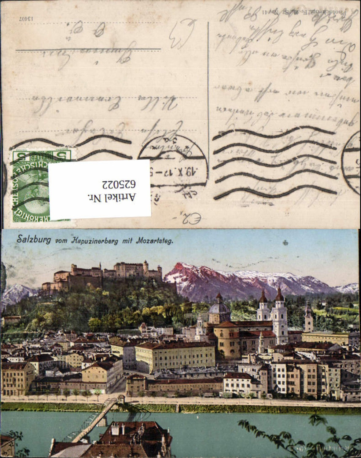 625022,Salzburg v. Kapuzinerberg m. Mozartsteg