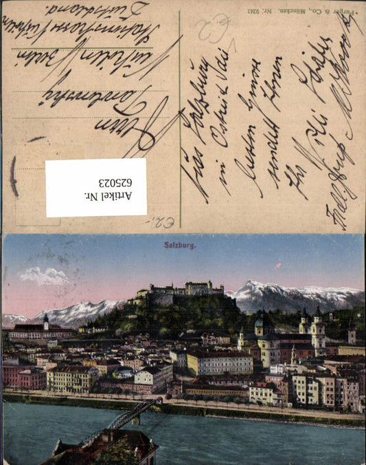 625023, Salzburg view with bridge and Hohensalzburg fortress pub Purger Co 9241